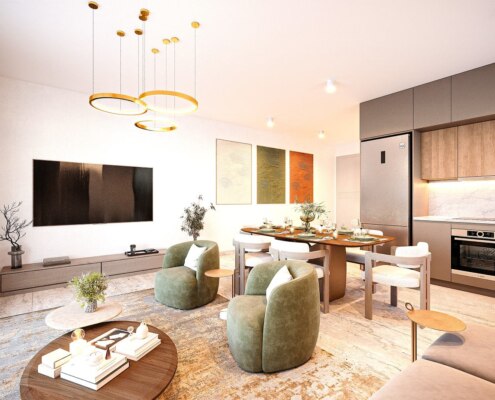 Квартиры в новом жилом комплексе на холмах Пафоса