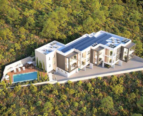 Квартиры в новом жилом комплексе на холмах Пафоса